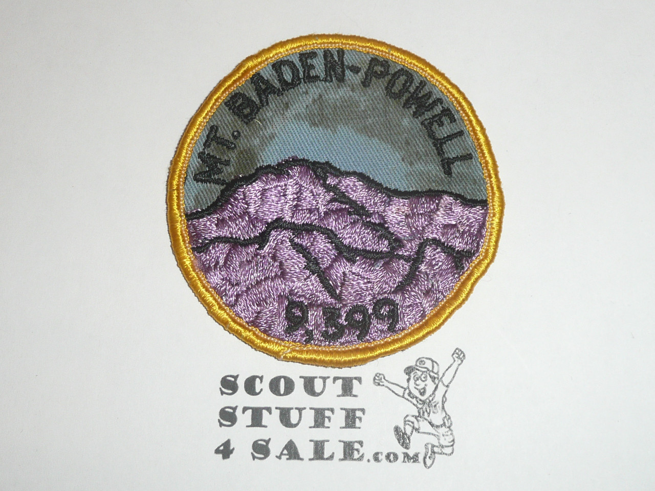 Mount Baden-Powell 9,399 Hiking Travel Patch, Vintage, twill discoloration