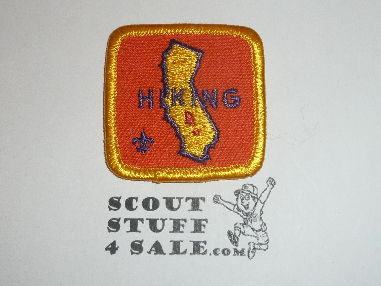 High Adventure Hiking Award Patch, California, orange twill