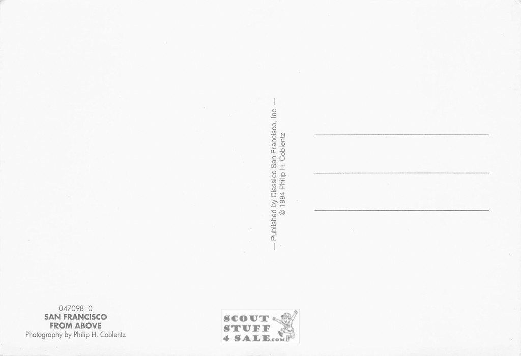 Phil Coblentz Photo Post Card of San Francisco  By Classico SF #047-098