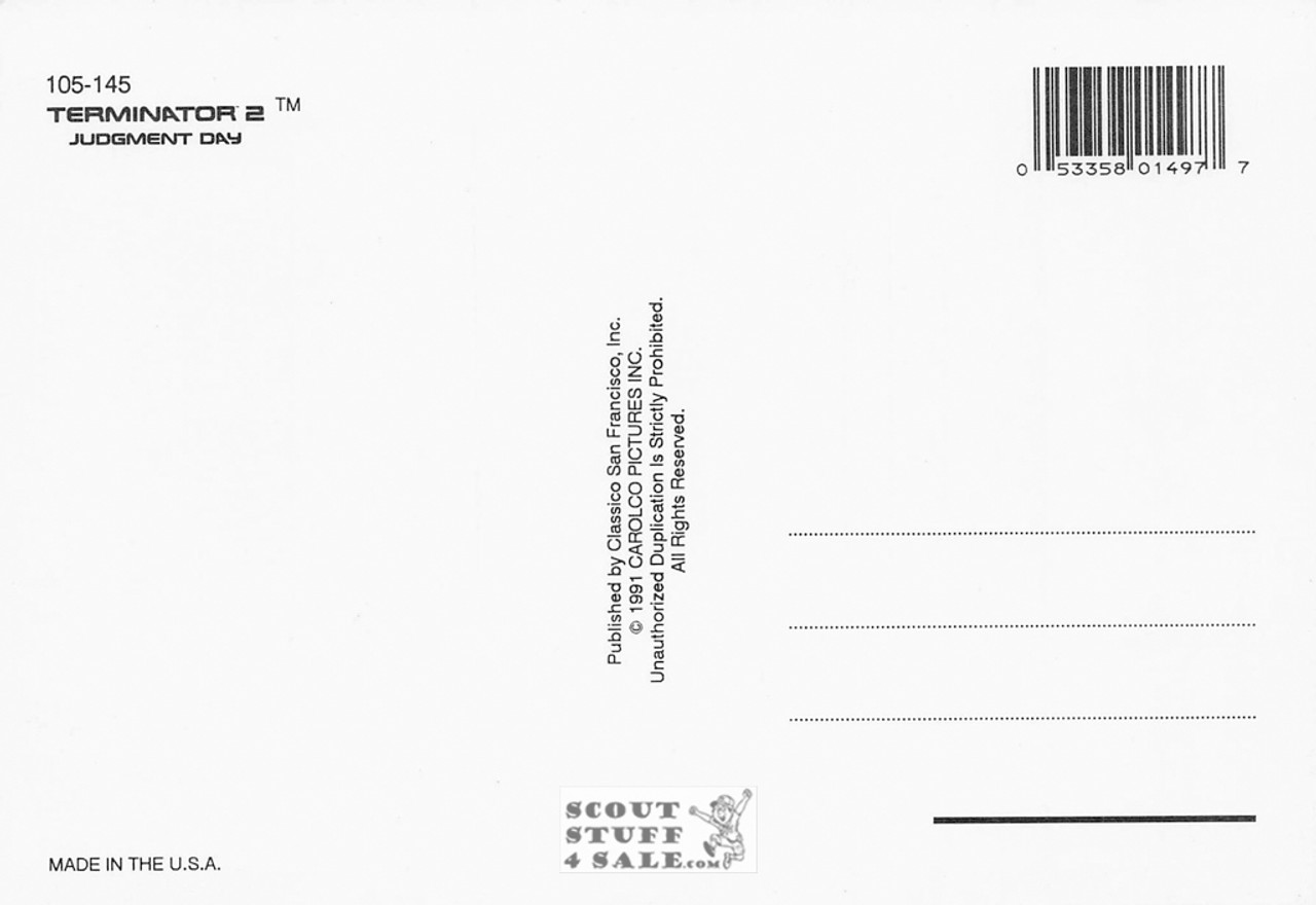 Terminator 2 Judgement Day Postcard by Classico San Francisco #105-145