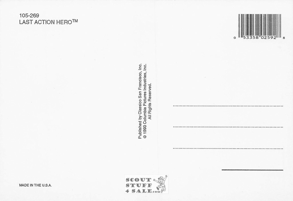 The Last Action Hero Postcard by Classico San Francisco #105-269