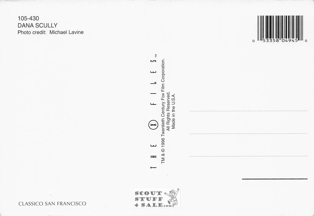 The X Files Postcard by Classico San Francisco #105-430