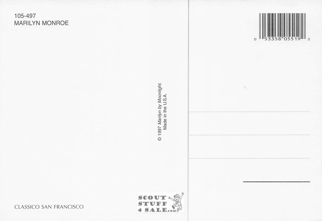 Marilyn Monroe Postcard by Classico San Francisco #105-497