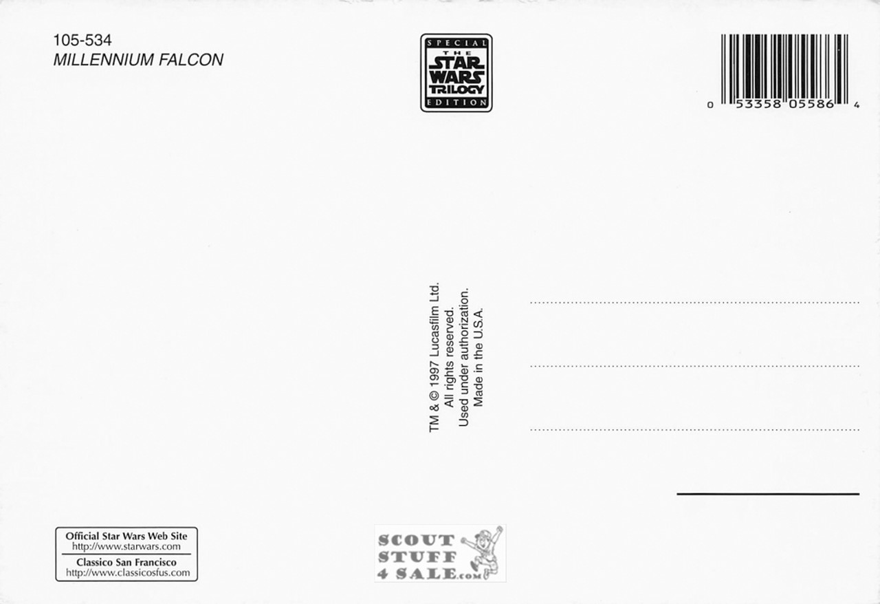 Star Wars Postcard, Millennium Falcon, by Classico San Francisco #105-534