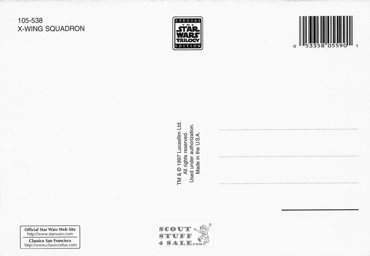 Star Wars Postcard, X-Wing Fighters, by Classico San Francisco #105-538