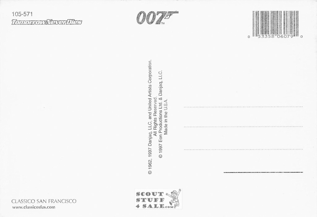 Tomorrow Never Dies 007 Postcard by Classico San Francisco #105-571