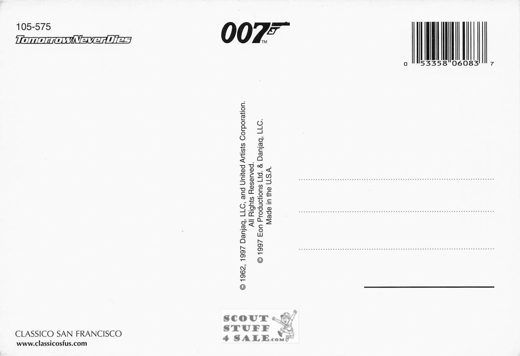 Tomorrow Never Dies 007 Postcard by Classico San Francisco #105-575