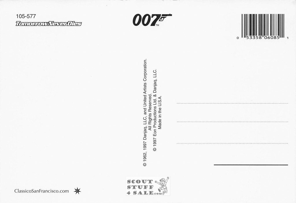 Tomorrow Never Dies 007 Postcard by Classico San Francisco #105-577