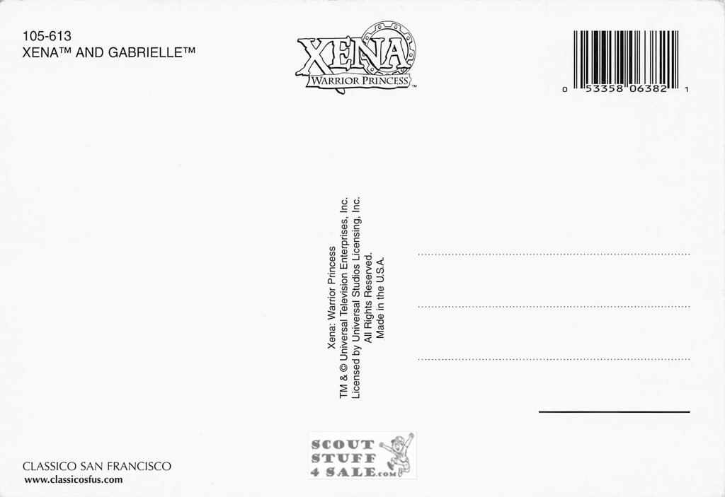 Xena Warrior Princess Postcard by Classico San Francisco #105-613