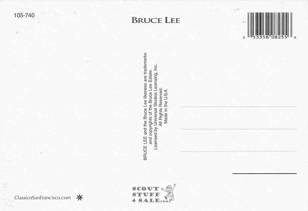 Bruce Lee Postcard by Classico San Francisco #105-740
