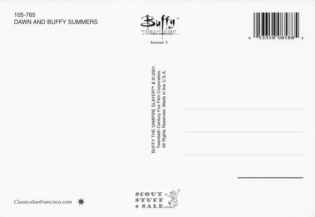 Buffy the Vampire Slayer Postcard by Classico San Francisco #105-765