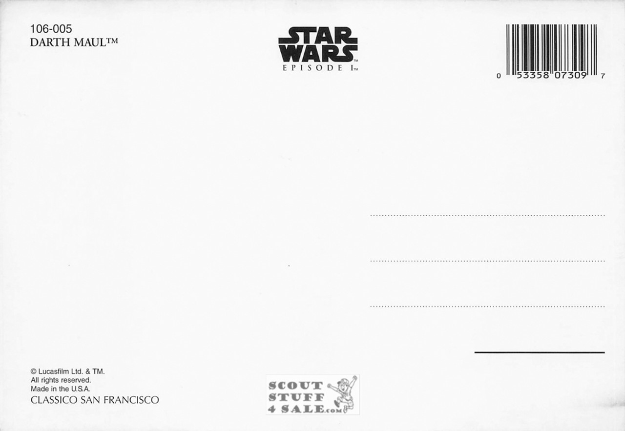 Star Wars Episode 1 Postcard, Darth Maul, by Classico SF #106-005