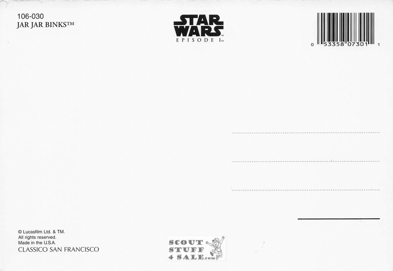 Star Wars Episode 1 Postcard, Jar Jar Binks, by Classico SF #106-030