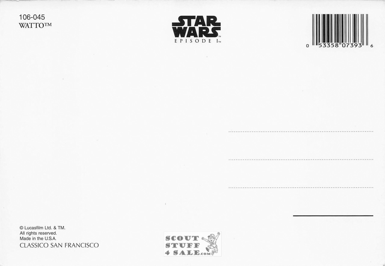 Star Wars Episode 1 Postcard, Watto, by Classico SF #106-045