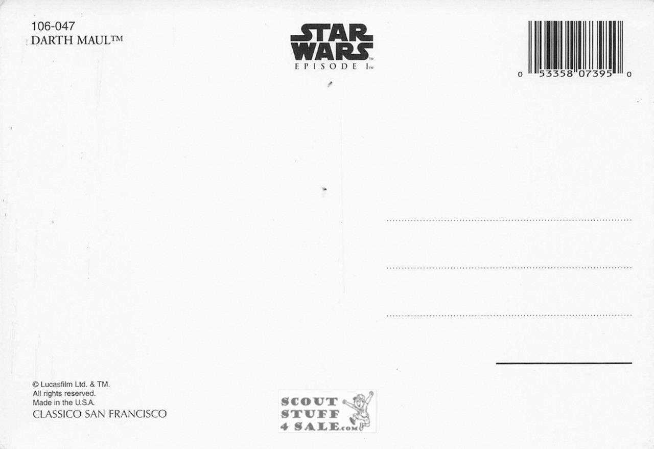 Star Wars Episode 1 Postcard, Darth Maul, by Classico SF #106-047