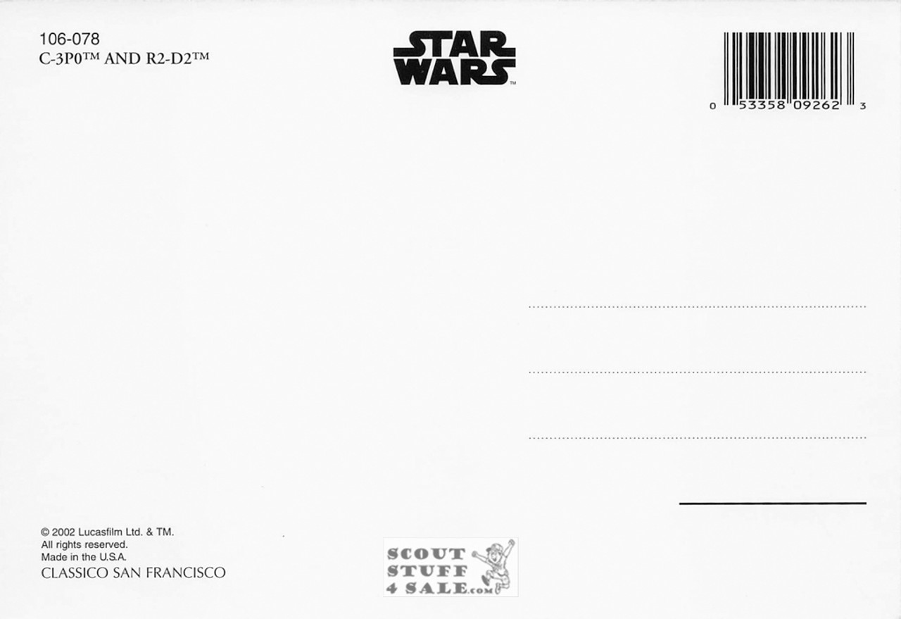 Star Wars Postcard, CP3O & R2D2, by Classico San Francisco #106-078