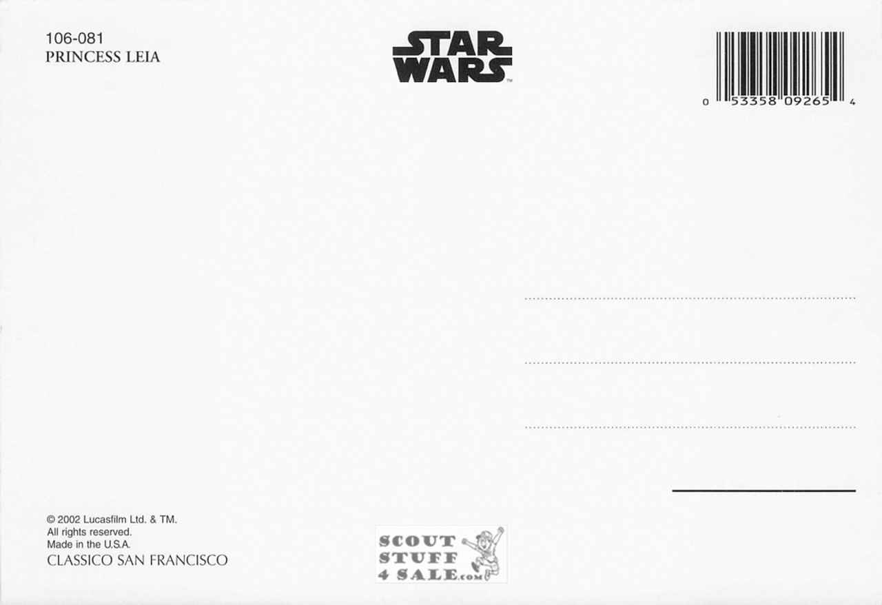 Star Wars Postcard, Princess Leia, by Classico San Francisco #106-081