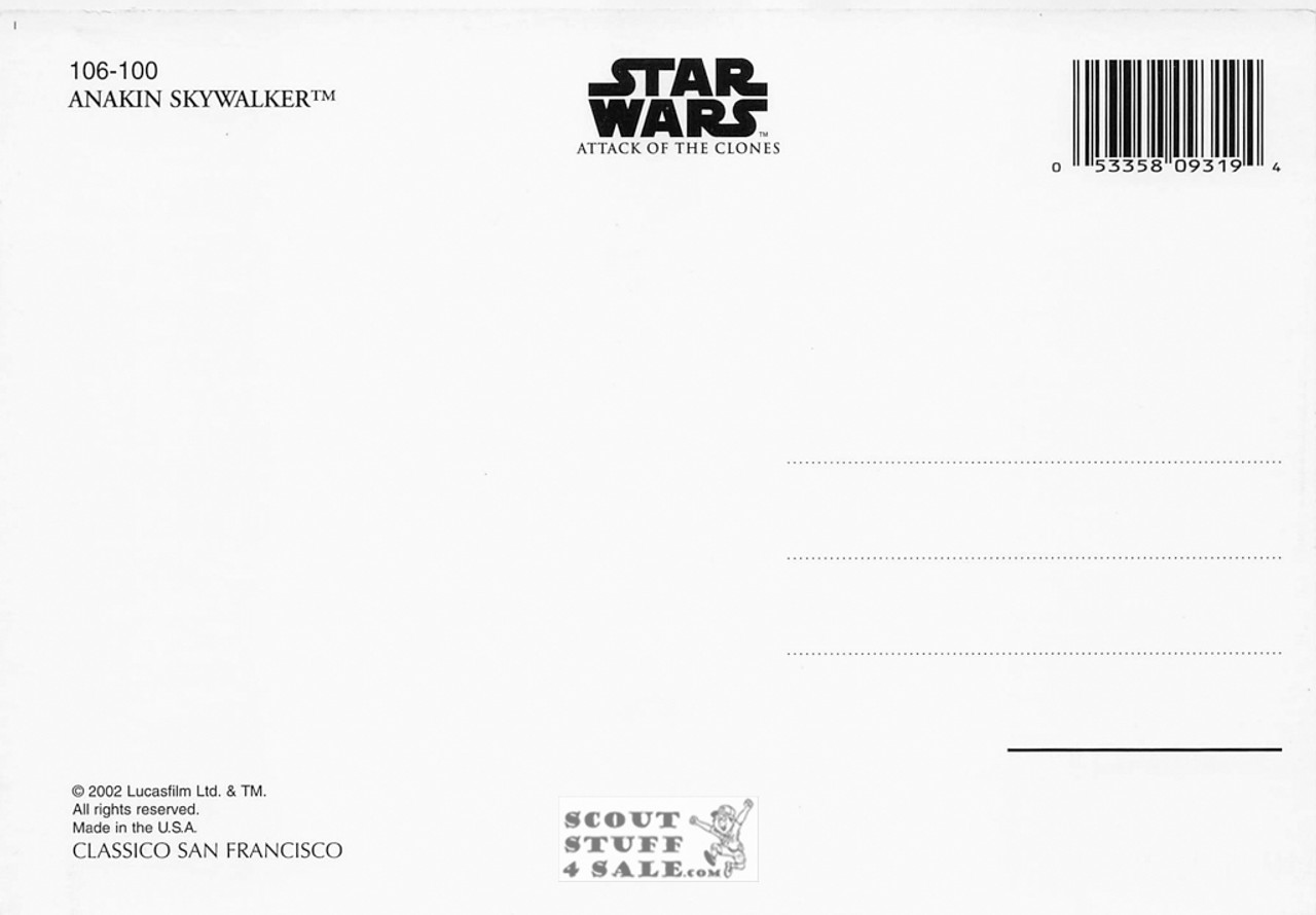 Star Wars Attack of the Clones Postcard, Anakin Skywalker, by Classico #106-100