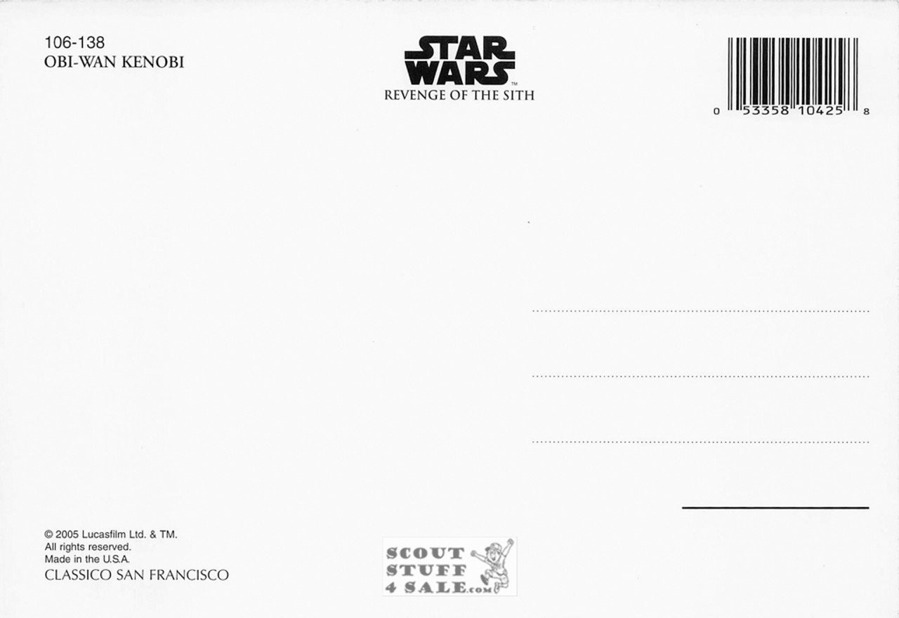 Star Wars Revenge of the Sith Postcard, Obi-Wan Kenobi, Classico SF #106-138