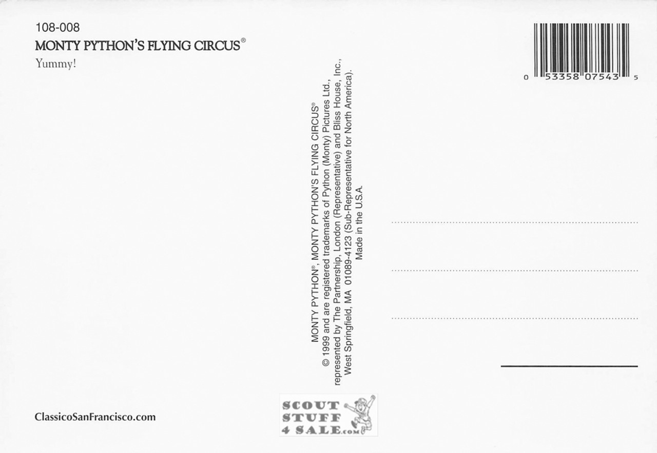 Monty Python's Flying Circus Postcard by Classico San Francisco #108-008