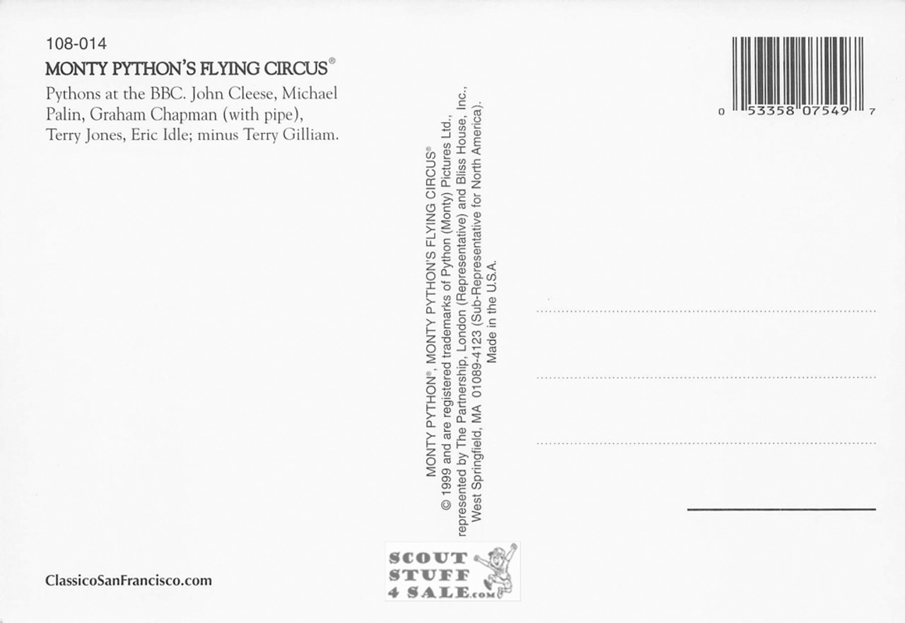 Monty Python's Flying Circus Postcard by Classico San Francisco #108-014