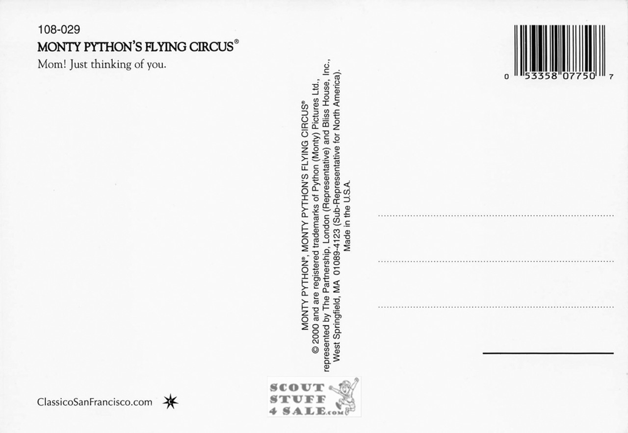 Monty Python's Flying Circus Postcard by Classico San Francisco #108-029