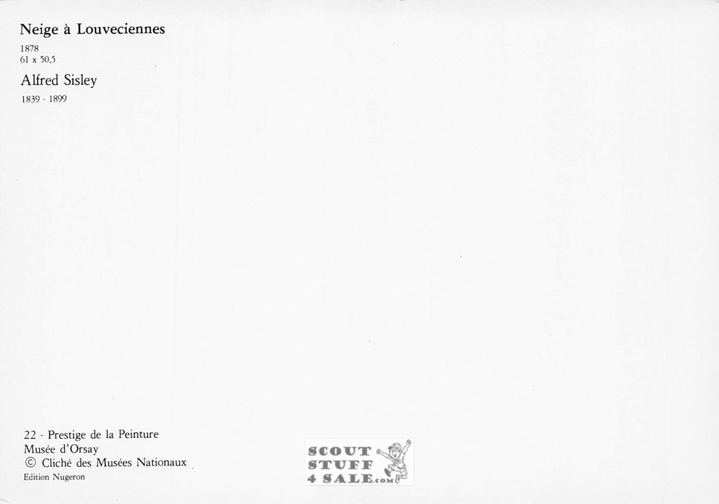 Neige a Louveciennes by Alfred Sisley Painting Postcard by Nugeron #115-022