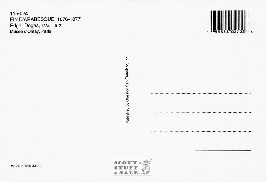 Fin D'Arabesque by Edgar DegasPainting Postcard by Classico SF #115-024