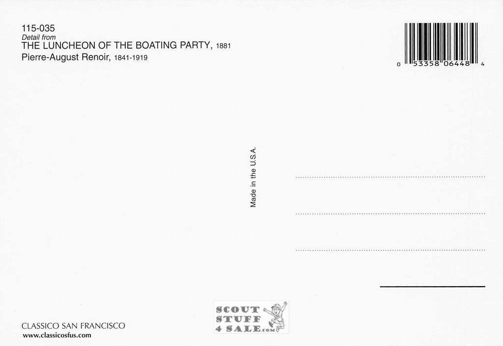 Luncheon of the Boating Party by Renoir Painting Postcard by Classico #115-035