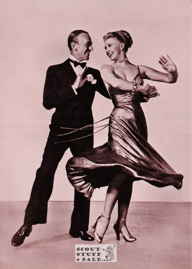 Fred Astaire & Ginger Rogers Sepia Postcard by Ludlow Sales #136-017
