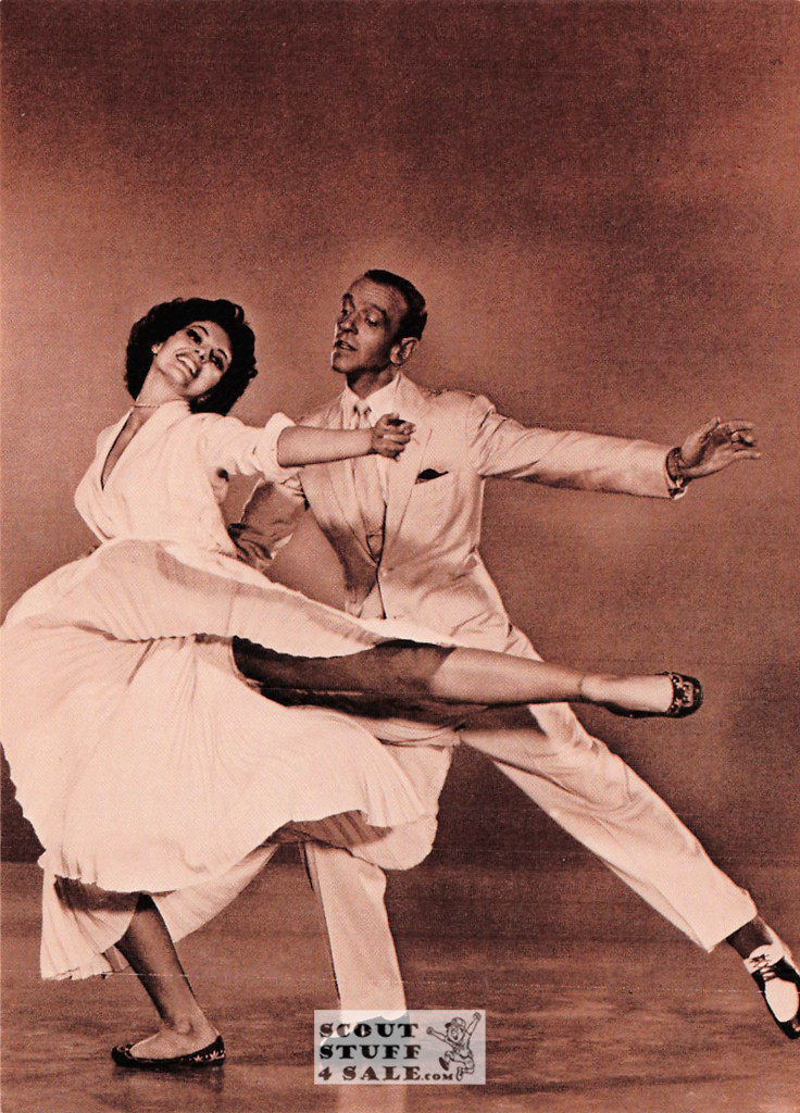 Fred Astaire & Cyd Charisse Sepia Postcard by Ludlow Sales #136-038