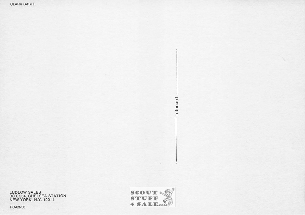 Clark Gable Sepia Postcard by Classico SF/Ludlow #136-063 / FC63