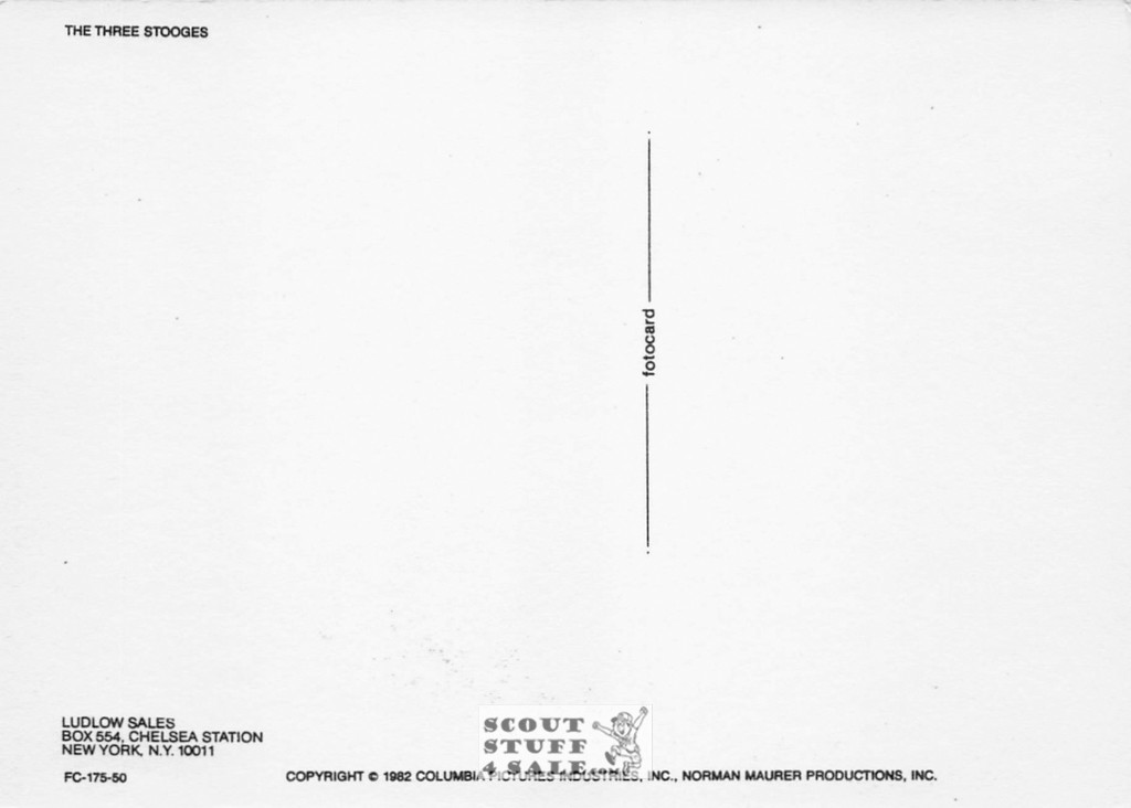 The Three Stooges Sepia Postcard by Classico SF/Ludlow #136-175 / FC175