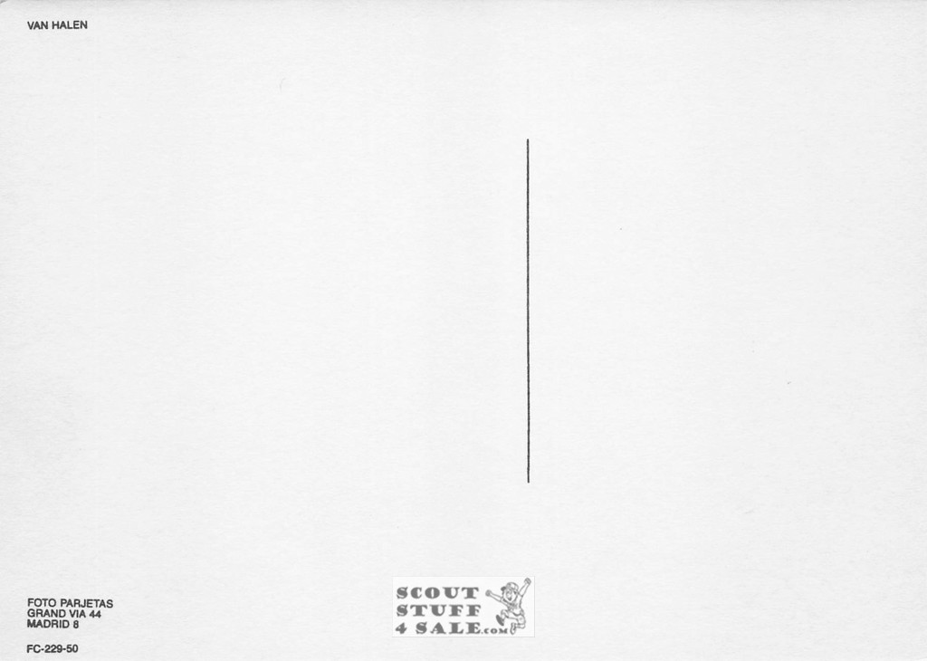 Van Halen Sepia Postcard by Foto Parjetas #136-229 / FC229
