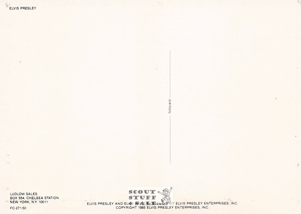 Elvis Presley Sepia Postcard by Classico SF/Ludlow #136-271 / FC271