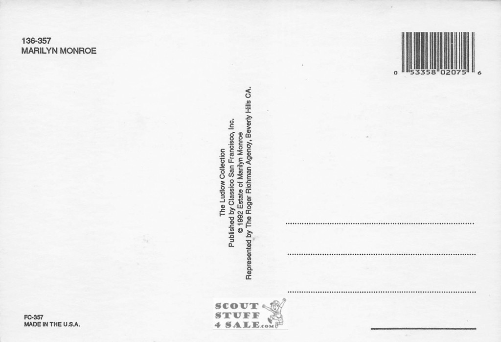 Marilyn Monroe Sepia Postcard by Classico SF/Ludlow #136-357