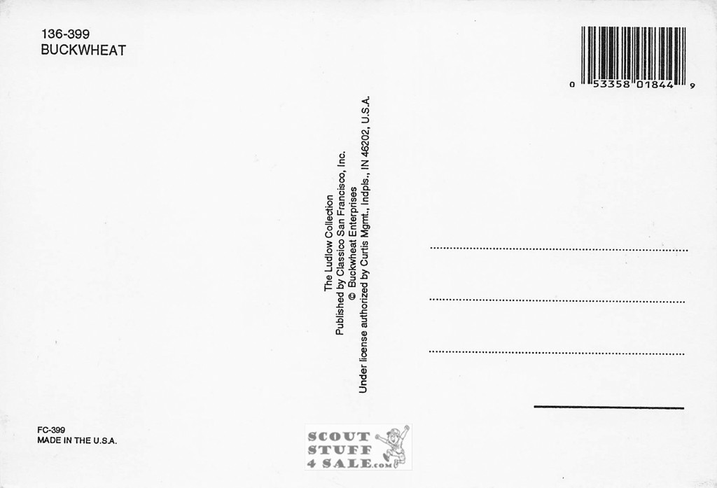 Buckwheat Little Rascals Sepia Postcard by Classico SF/Ludlow #136-399