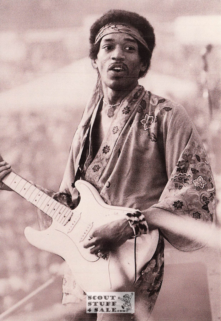 Jimi Hendrix Black/White Postcard by Classico SF/Ludlow #136-462