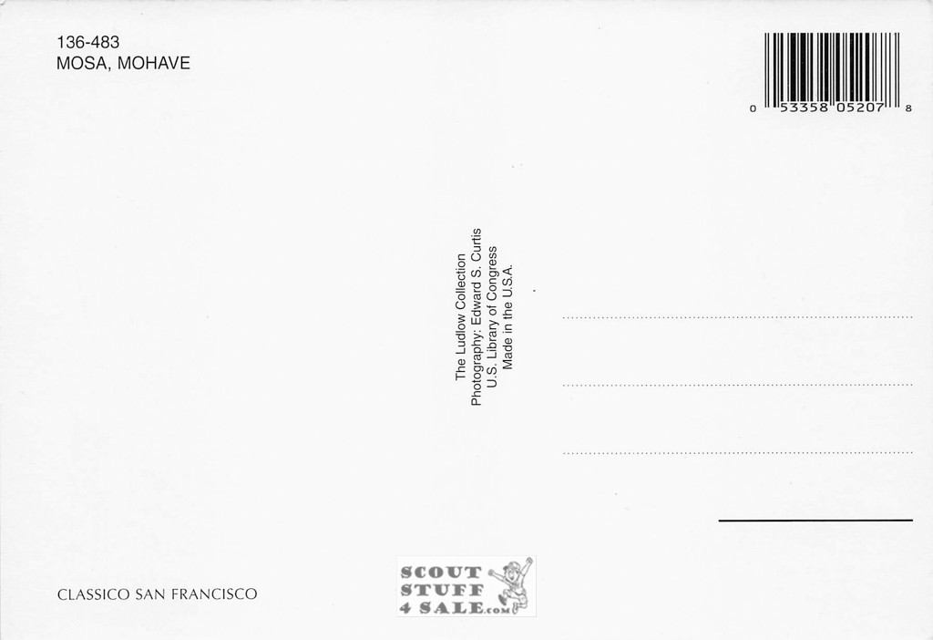 Mosa Mohave Black/White Postcard by Classico SF/Ludlow #136-483