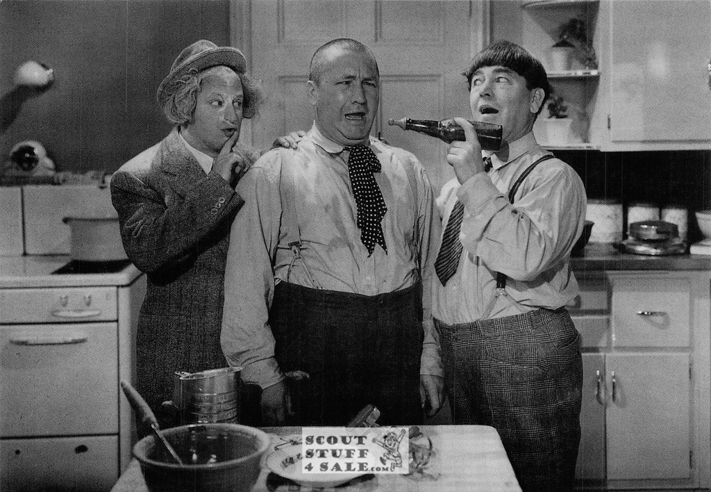 The Three Stoogies Black/White Postcard by Classico SF/Ludlow #136-494