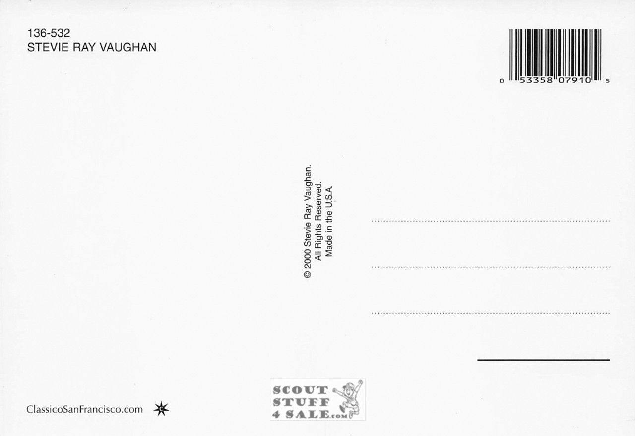 Stevie Ray Vaughan Black/White Postcard by Classico San Francisco #136-532