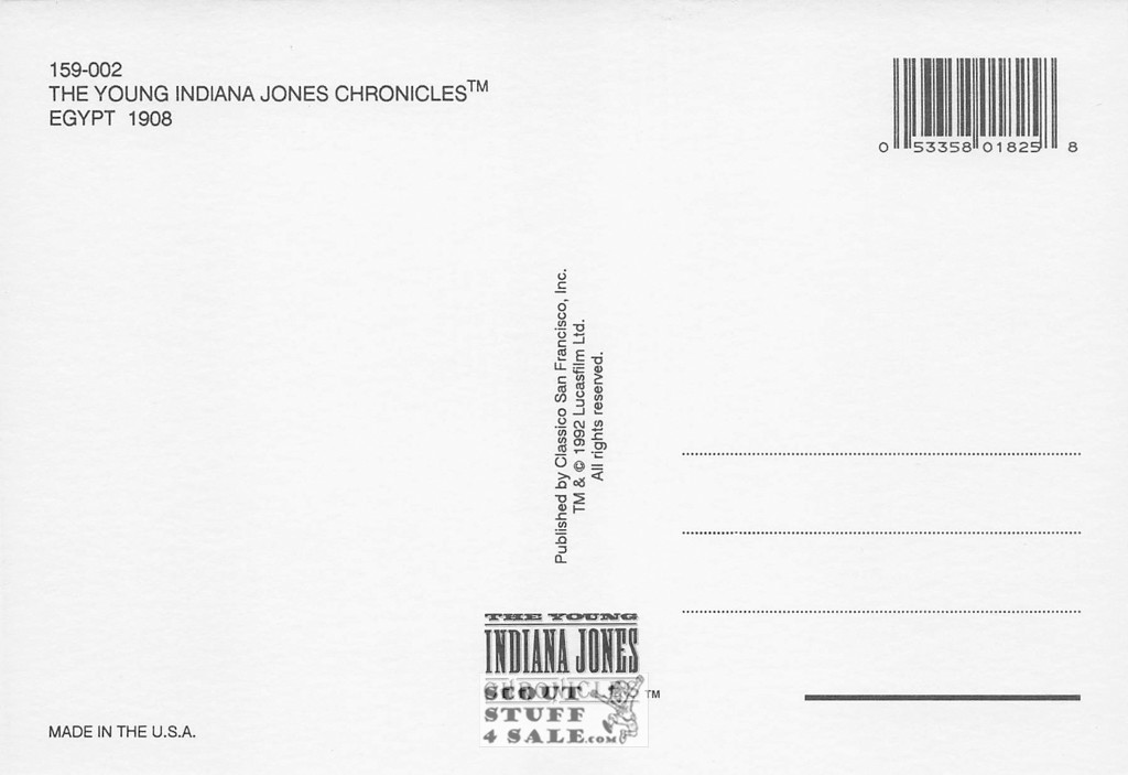 The Young Indiana Jones Chronicles Postcard, Classico San Francisco #159-002