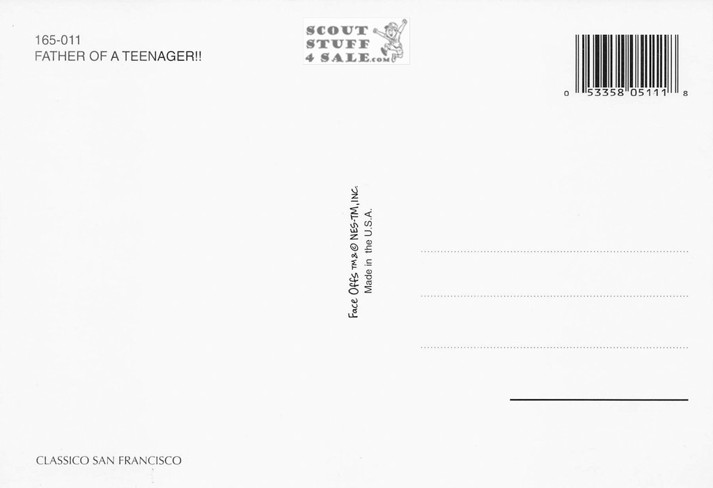 Father of a Teenager! Face Offs Postcard by Classico San Francisco #165-011