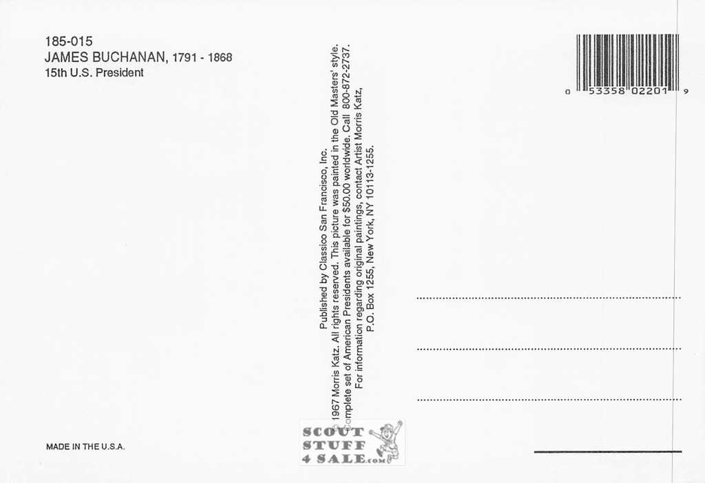 James Buchanan President Painting Postcard Morris Katz by Classico #185-015