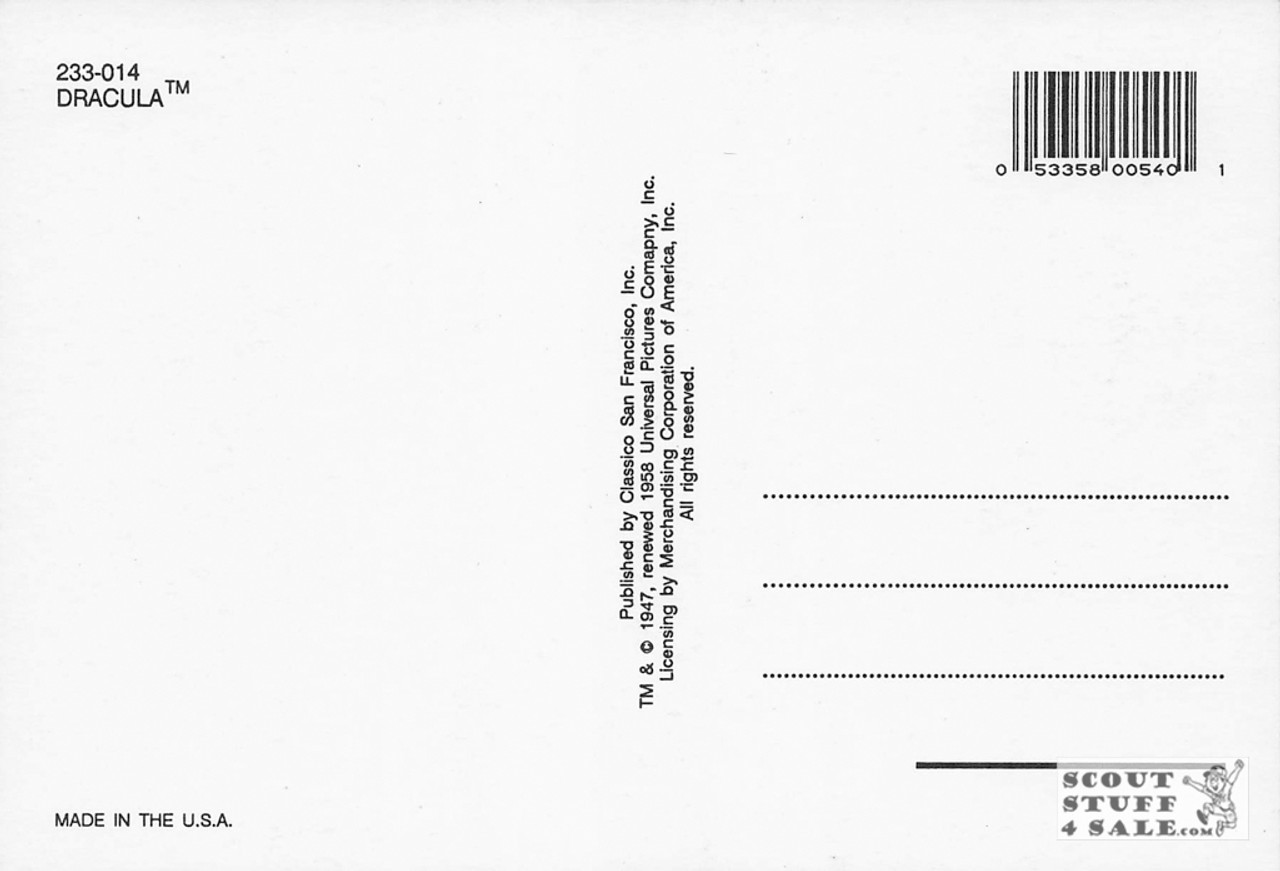 Dracula Movie Postcard by Classico San Francisco #233-014