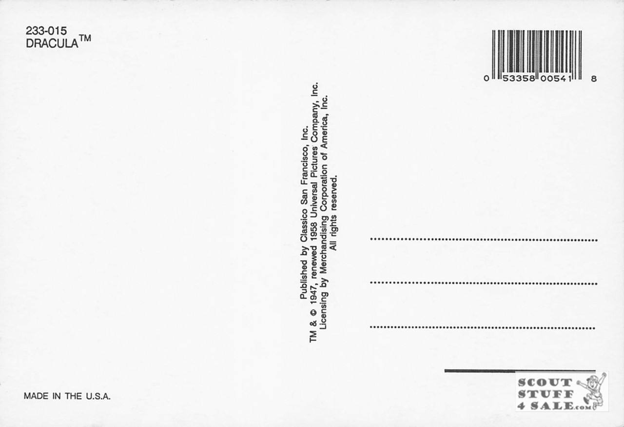 Dracula Movie Postcard by Classico San Francisco #233-015