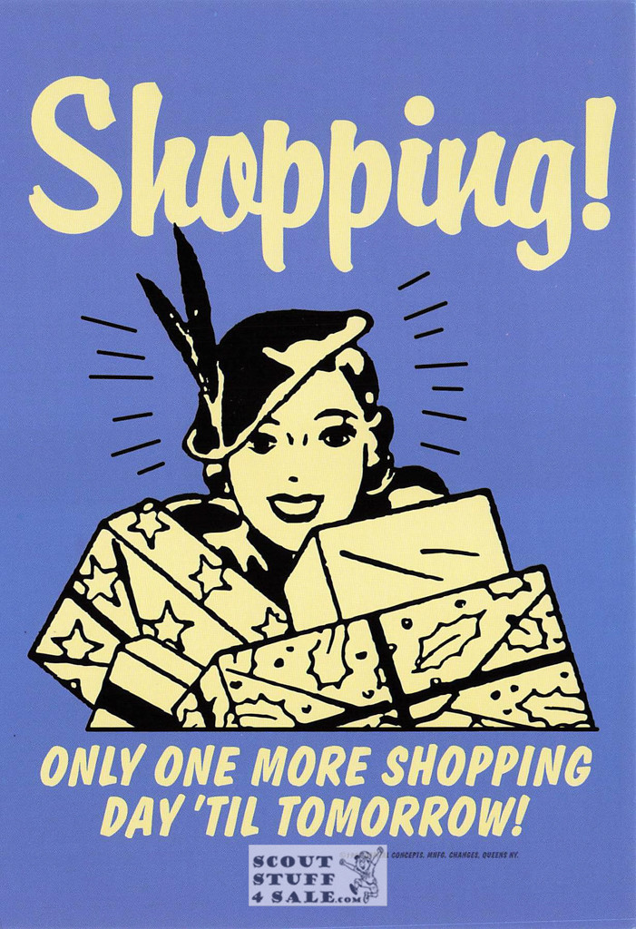 Shopping RETRO Humorous Postcard by Classico San Francisco #246-010