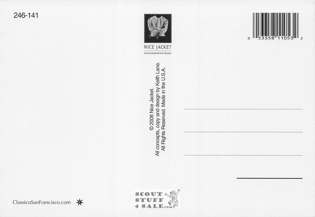 Nice Jacket Institutionalized Humor Postcard by Classico San Francisco #246-141