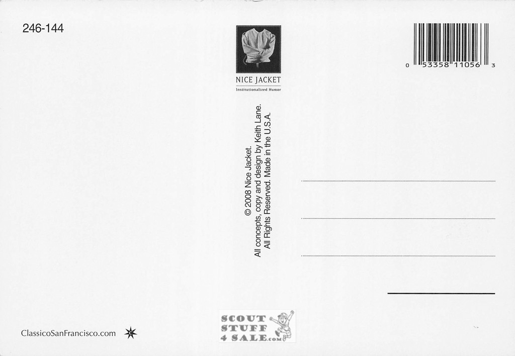 Nice Jacket Institutionalized Humor Postcard by Classico San Francisco #246-144