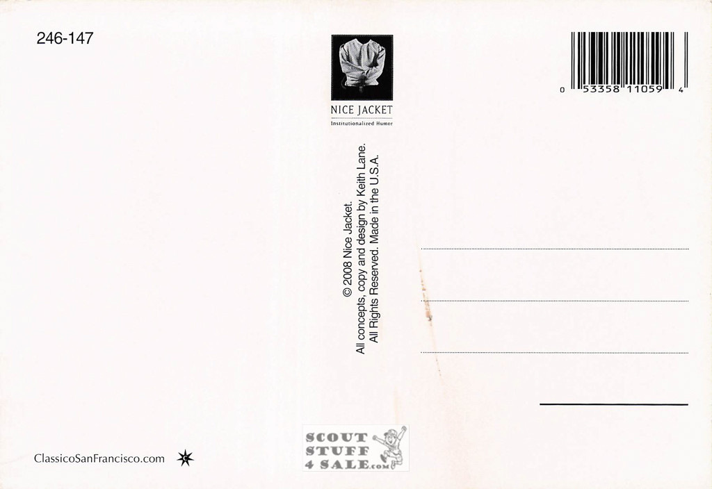 Nice Jacket Institutionalized Humor Postcard by Classico San Francisco #246-147